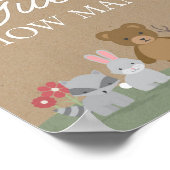 ウッドランド花模様赤ちゃんシャワーいくつゲーム ポスター (角)