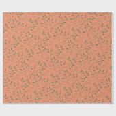 ウッドランド葉のパターン ラッピングペーパー (フラット)