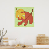 ウッドランド葉プリント ポスター (キッチン)