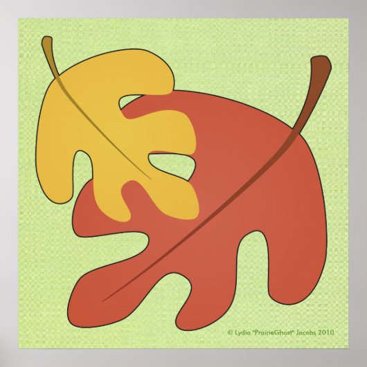 ウッドランド葉プリント ポスター (正面)