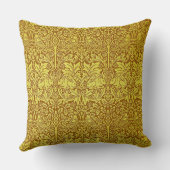 ウッドランド葉金ゴールドラビットウィリアムモリスパターン クッション (裏面)