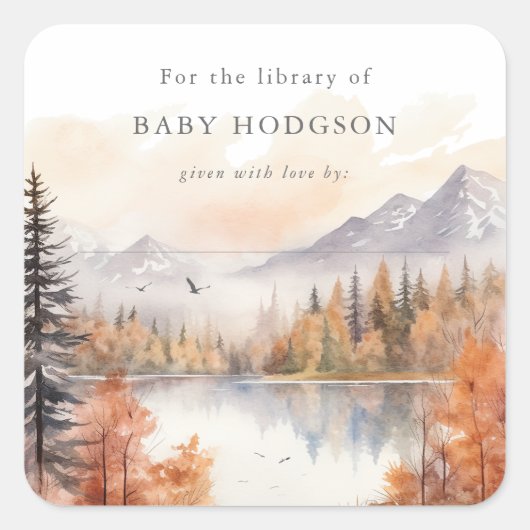 ウッドランド蔵書票シール本ラベルフォレストボーイ スクエアシール (正面)