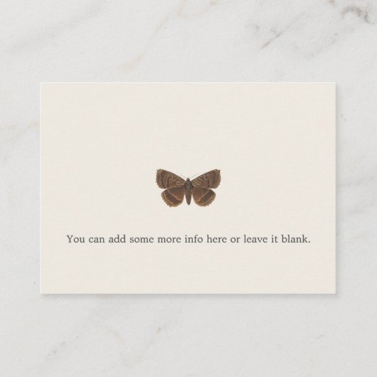 ウッドランド蝶の赤ちゃんシャワー用ブック エンクロージャーカード (裏面)