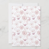 ウッドランド蝶&ハートフェアリー最初の誕生日 招待状 (裏面)