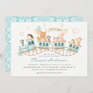 ウッドランド表現ベイビーシャワー 招待状