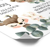 ウッドランド言わないベビーゲーム赤ちゃんシャワーのサイン ポスター (角)