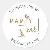 ウッドランド誕生日差出人住所封筒用シール ラウンドシール (正面)