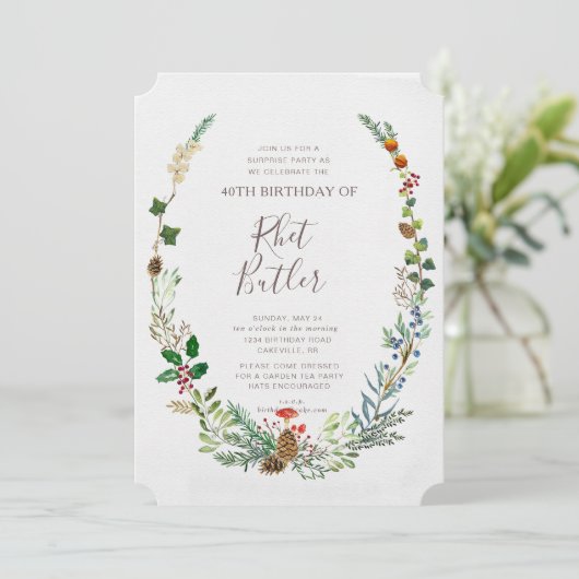 ウッドランド誕生日招待状アニーエイジマイルストーン 招待状 (スタンド正面)