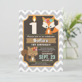 ウッドランド誕生日招待状 招待状 (スタンド正面)