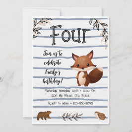 ウッドランド誕生日招待状 招待状