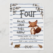 ウッドランド誕生日招待状 招待状 (正面/裏面)