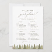 ウッドランド赤ちゃんシャワーあなたの携帯ゲームの何 招待状 (正面)