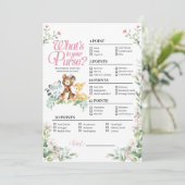 ウッドランド赤ちゃんシャワーあなたの財布のゲームの中にあるものを 招待状 (スタンド正面)