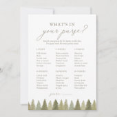 ウッドランド赤ちゃんシャワーあなたの財布のゲームの中にあるものを 招待状 (正面)