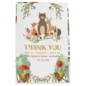 ウッドランド赤ちゃんシャワーありがとう ミディアムペーパーバッグ (正面)