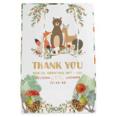 ウッドランド赤ちゃんシャワーありがとう ミディアムペーパーバッグ (裏面)