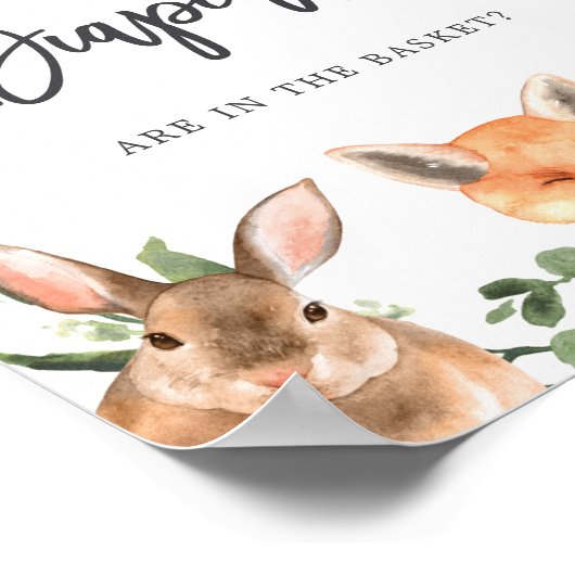 ウッドランド赤ちゃんシャワーいくつオムツのポスター ポスター (角)