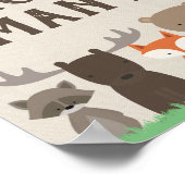 ウッドランド赤ちゃんシャワーいくつゲームサインを推測 ポスター (角)