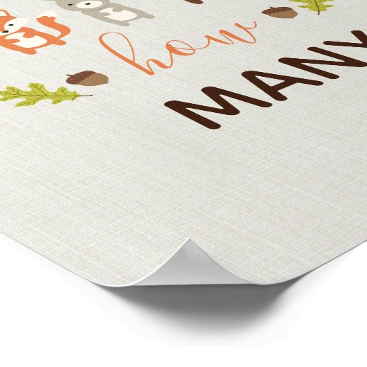 ウッドランド赤ちゃんシャワーいくつサインを推測 ポスター (角)