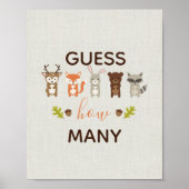 ウッドランド赤ちゃんシャワーいくつサインを推測 ポスター (正面)