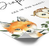 ウッドランド赤ちゃんシャワーおむつサインの数を推測 ポスター (角)