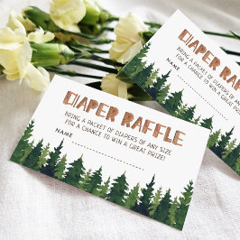 ウッドランド赤ちゃんシャワーおむつラッフルエンクロージャカード エンクロージャーカード