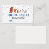 ウッドランド赤ちゃんシャワーおむつラッフルカードボーイブルー エンクロージャーカード (正面/裏面)