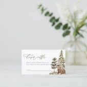 ウッドランド赤ちゃんシャワーおむつラッフルカード 名刺 (スタンド正面)