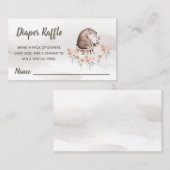 ウッドランド赤ちゃんシャワーおむつラッフルカード 名刺 (正面/裏面)