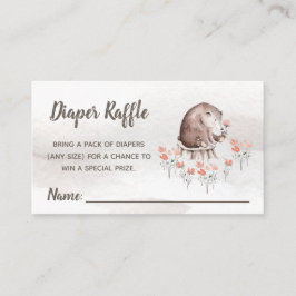 ウッドランド赤ちゃんシャワーおむつラッフルカード 名刺