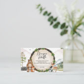 ウッドランド赤ちゃんシャワーおむつラッフルチケットエンクロス エンクロージャーカード (スタンド正面)