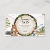 ウッドランド赤ちゃんシャワーおむつラッフルチケットエンクロス エンクロージャーカード (正面)