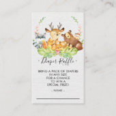 ウッドランド赤ちゃんシャワーおむつラッフルチケット エンクロージャーカード (正面)