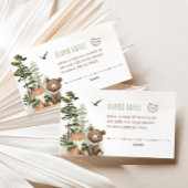 ウッドランド赤ちゃんシャワーおむつラッフルチケット エンクロージャーカード