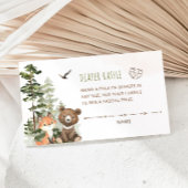 ウッドランド赤ちゃんシャワーおむつラッフルチケット エンクロージャーカード