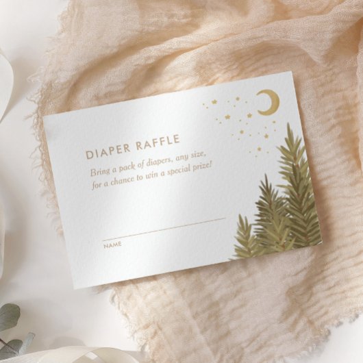 ウッドランド赤ちゃんシャワーおむつラッフルチケット エンクロージャーカード