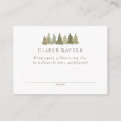 ウッドランド赤ちゃんシャワーおむつラッフルチケット エンクロージャーカード (正面)