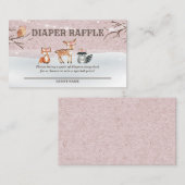 ウッドランド赤ちゃんシャワーおむつラッフルチケット エンクロージャーカード (正面/裏面)