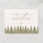 ウッドランド赤ちゃんシャワーおむつラッフル エンクロージャーカード (正面)