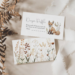 ウッドランド赤ちゃんシャワーおむつラッフル エンクロージャーカード