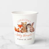 ウッドランド赤ちゃんシャワーかわいい動物の水色 紙コップ (裏面)