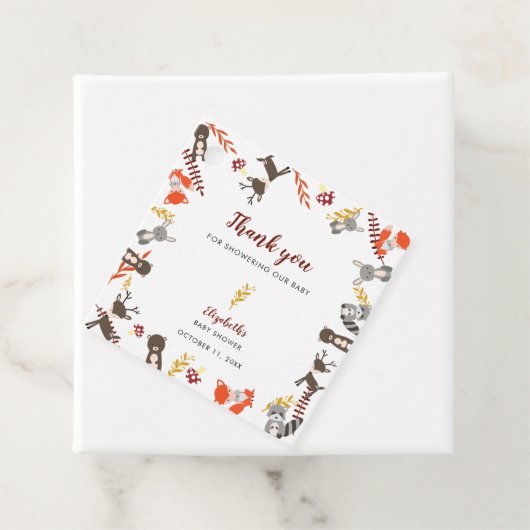 ウッドランド赤ちゃんシャワーかわいい森ありがとう秋 フェイバータグ (インサイチュ)