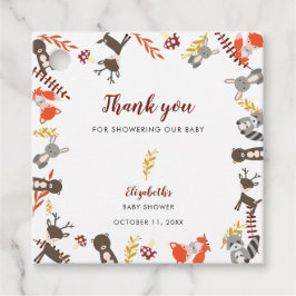 ウッドランド赤ちゃんシャワーかわいい森ありがとう秋 フェイバータグ
