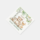 ウッドランド赤ちゃんシャワーかわいい森林動物紙 スタンダードカクテルナプキン (角)