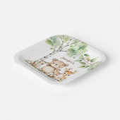 ウッドランド赤ちゃんシャワーかわいい森林動物 ペーパープレート (傾斜あり)