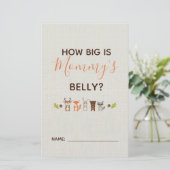 ウッドランド赤ちゃんシャワーどのように大きいママの腹ゲーム (スタンド正面)