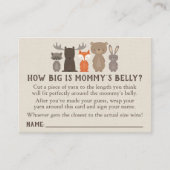 ウッドランド赤ちゃんシャワーどのように大きいママの腹ゲーム コーリングカード (正面)