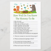 ウッドランド赤ちゃんシャワーのゲームをどれだけ知っているか (正面)