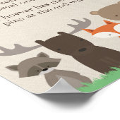 ウッドランド赤ちゃんシャワーはベビーゲームのサインを言わない ポスター (角)