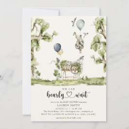 ウッドランド赤ちゃんシャワーを待つことができるQRコード 招待状